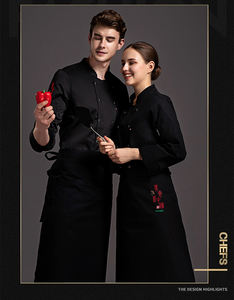 無料サンプル プロ仕様 防汚・除染 CE認証 コットン・スパンデックス裏地 カスタムロゴ入りユニフォーム レストラン・バー向け - Product Image 6