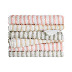 Microfiber Dishcloth 30x30cm Stripe Pattern Strong Absorbency Kitchen Cleaning Towel Non-Stick Oil Resistant Multi-Use - Product Image 2