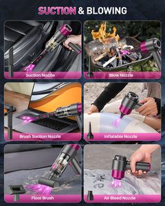 เครื่องดูดฝุ่นแบบพกพาไร้สาย 4 in 1 สำหรับรถยนต์ ชาร์จด้วย Type-C ดูดและเป่าฝุ่นได้ ใช้ได้ทั้งในรถและบ้าน - Product Image 2