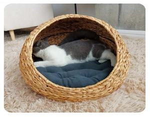 Хит продаж, экологически чистая Корзина для кошек, подарочная корзина для переноски домашних животных, большая плетеная корзина для собак - Product Image 3