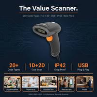 Lecteur de codes-barres filaire 2D CMOS HS20 économique USB EAN-13 QR Code pour caissier de magasin de proximité