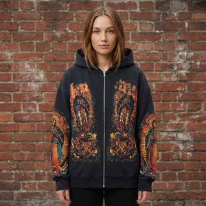 Sweat à capuche décontracté pour homme, personnalisé, avec impression frontale, en molleton 100 % coton doux, écologique, séchage rapide, coupe oversize - Product Image 2
