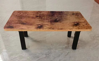 Table basse en bois massif de style moderne faite à la main avec base en métal pliable, table basse pour salon ou restaurant