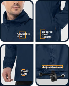Manufacturer <strong>Lightweight</strong> Portable <strong>Waterproof</strong> Men's Rain <strong>Jacket</strong> With Custom logo for Hiking Golf Running Football - Product Image 5