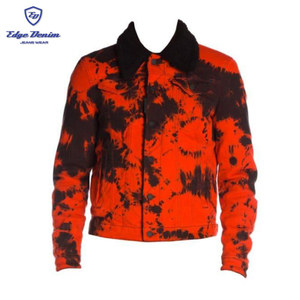 Hot New Style Tie Dyed Color <strong>Men's</strong> Denim Jeans <strong>Jacket</strong> With <strong>Fur</strong> <strong>Men</strong> - Product Image 5