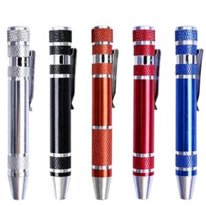 Aluminum Pocket Tool <b>Screwdriver</b> Pen with 8 Driver Bits Internal Compartment Magnetic Tip <b>Precision</b> Micro Repair Tool <b>Set</b> - Product Image 5