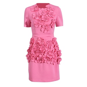 Falda Corta Elegante de Estilo Vintage con Cintura Ajustada y Decoración Floral Tridimensional, Nueva Colección 2025 - Product Image 5