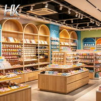 Table d'exposition en bois éclairée par LED, écologique et personnalisable, avec tiroirs latéraux, plateaux amovibles et plateau étagé pour les magasins de jouets et de cadeaux