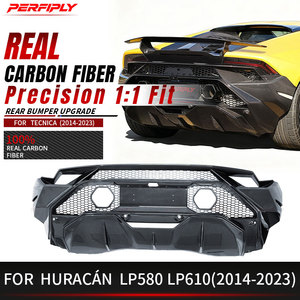 Kit carrosserie Perfiply, mise à niveau style Tecnica, pare-chocs arrière en fibre de carbone sèche pour <span class=keywords><strong>Lamborghini</strong></span> Huracan LP580 LP610, diffuseur arrière de voiture - Product Image 1