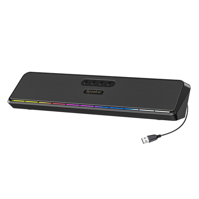 RGB LED Display Wireless Computer Speakers 5W Output Power USB C Powered Surge Clear Sound for Desktop PC Laptop Monitor