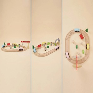 <span class=keywords><strong>Train</strong></span> en bois Montessori, thème général, écologique, jouet interactif pour enfants, véhicule de jeu, blocs de construction |   OEM ODM Vente en gros - Product Image 3