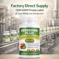 Capsules de Berbérine Plus 1200mg par Portion – Soutien Glycémique – Complément Herbal – Fabricant Marque Blanche