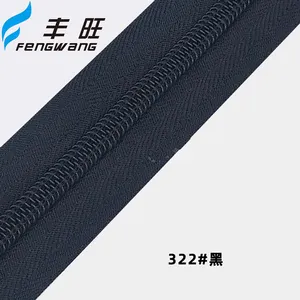 High Quality 5# 8#10# 15# Long Chain Nylon Zipper Coil Zipper Roll For Garment Bags Luggage Suitcase Tent Supplier