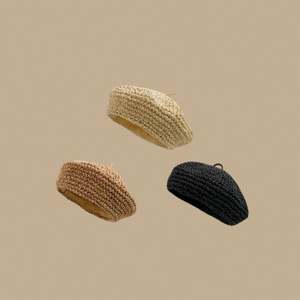 Nouveauté 2025 – Béret tendance en paille raphia crocheté pour femme et fille – Collection été - Product Image 3