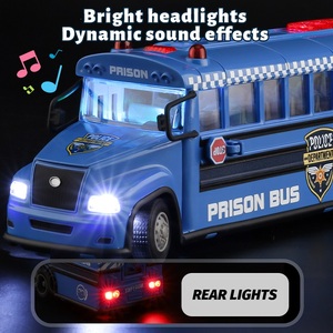 Auto radiocomandata con luci e suoni simulati, modello prigione, giocattolo per bambini, 2.4G, autobus dei detenuti telecomandato - Product Image 4