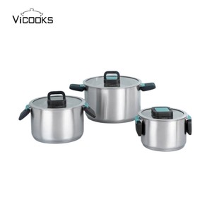 Newest Stainless Steel <strong>Cookware</strong> Pot with Bakelite Foldable Handle Pot Set Easy to <strong>Store</strong> - Product Image 2