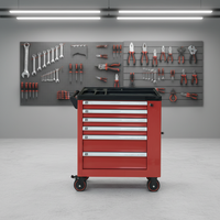 Chariot à outils roulant robuste et moderne à 7 tiroirs avec roues verrouillables, armoire en fer personnalisable OEM/OBM pour garage et atelier HIFINE