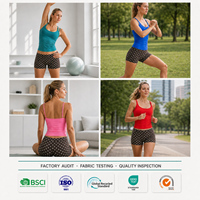 Shorts de yoga personnalisés, durables et recyclés, à pois, 80% nylon, 20% élasthanne, respirants, à séchage rapide, pour la salle de sport et l'entraînement