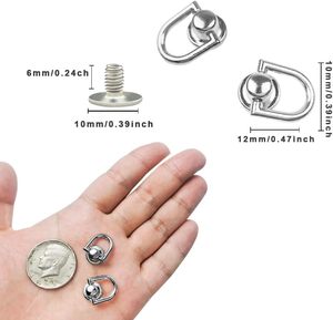 Pcs D Ring Stud Screw Rotatable Ball Post Head Buttons With D Ring Metal D Rings For <b>Purse</b> Animal Phone DIY Wallet Strap Shoe Le - Product Image 2