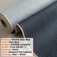 Tissu denim jacquard 14 oz à bords frangés, motif chevrons, 100 % coton, pour la confection de jeans sur mesure en usine
