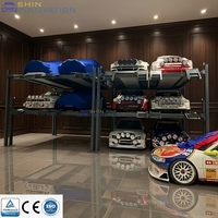 Lève-voiture hydraulique triple à 3 niveaux, élévateur de stationnement à quatre poteaux pour empilage de voitures
