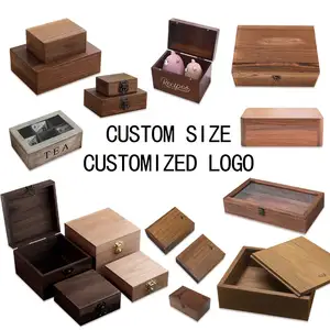 Nieuwjaar Houten Massief Custom Formaat Custom Materiaal Custom Logo Ambachten Dozen Eco Houten Doos Verpakking