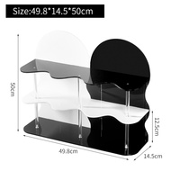 Présentoir à Desserts à 3 Niveaux avec Bords Ondulés, Grande Capacité de Rangement, pour Comptoir de Cuisine, Bureau, Organisateur de Bureau en Acrylique