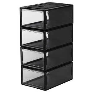 Wendy Set 4 Organizadores Plegables Premium Negros para Zapatillas, Estante Funcional de Plástico para Zapatos para Puerta de Baño o Armario Individual - Product Image 1