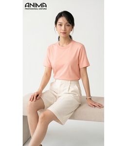 T-shirt décontracté d'été pour femme en coton et élasthanne de qualité supérieure, avec logo personnalisé OEM, vente en gros, col rond et lettres - Product Image 1