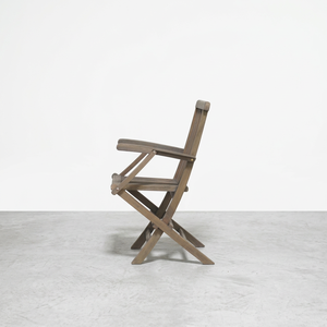 Outdoor Solid <b>Teak</b> Wood Folding Arm <b>Chair</b> Rustic Grey for Home and Restaurant <b>Dining</b> <b>Chair</b> - Product Image 4