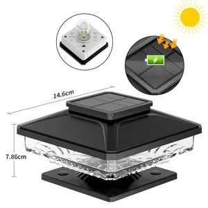Blanc noir ABS étanche IP65 ampoule panneau solaire rechargeable clôture solaire lumières extérieur solaire applique murale