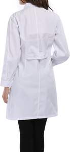 Telas de hospitales para uso prolongado de manga larga de algodón polivinílico Durable Bata de laboratorio Bata médica Blanco Unisex Batas de laboratorio Uniforme - Product Image 4