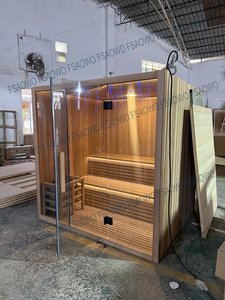 Sauna interior para el hogar, cabina de sauna de vidrio estriado, sauna de cedro rojo canadiense, estufa eléctrica tradicional para sauna. - Product Image 2