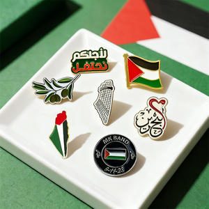 Série d'épingles à revers en métal avec drapeau de la Palestine, ensembles de badges aimantés en émail personnalisés pour la paix, broches patriotiques du Moyen-Orient, communauté Freelastine - Product Image 4