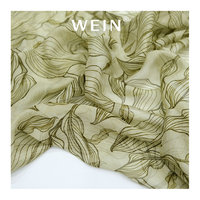 WI-Z0308-SM798 produk baru gaya Batik tenun organik 100% sutra kain cetak daun tropis cetak Digital ringan
