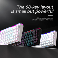 Nouveau clavier de jeu mécanique Ajazz NK68 à 68 touches, filaire USB, rétroéclairage RVB, disposition 65 %, en plastique