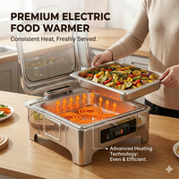 Chauffe-Plat Électrique Commercial en Acier Inoxydable avec Contrôle Tactile pour Buffets, Idéal pour Restaurants et Hôtels