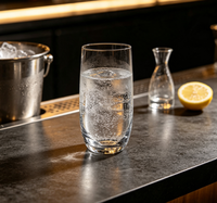 Vente en gros de verres en cristal simples à simple paroi, 18 oz, transparents, en forme d'œuf, à large base, résistants à la chaleur ou utilisables comme verre à rincer