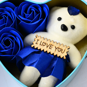 3 Roses Éternelles avec Ours en Peluche dans une Boîte Cadeau – Cadeaux Roses Éternelles pour Petite Amie, Anniversaire, Saint-Valentin pour Elle et Lui - Product Image 2