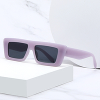 Lunettes de soleil rectangulaires rétro en PC, monture et verres en PC, vente en gros, stock disponible, lunettes colorées, prix d'usine
