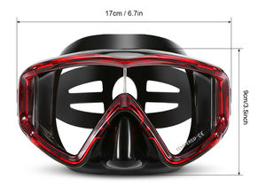 Profesyonel panoramik görünüm yetişkin tüplü dalış maskesi dalgıçlar için üç temperli cam Lens ile su geçirmez yüksek çözünürlüklü - Product Image 2