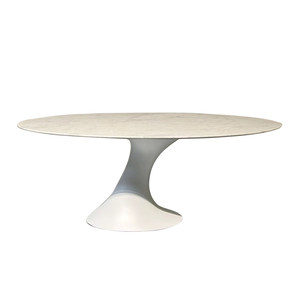 Tavolo da Pranzo in Marmo Ovale Moderno Semplice Lusso Leggero Artistico di Alta Gamma Lastra di Pietra Naturale Personalizzabile Arredamento per la Casa - Product Image 6