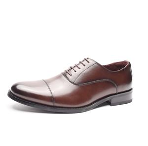 Zapatos Oxford Clásicos de Cuero Negro con Acabado Pulido y Suela con Absorción de Impactos, Zapatos de Vestir para Hombre, Zapatos Formales - Product Image 6