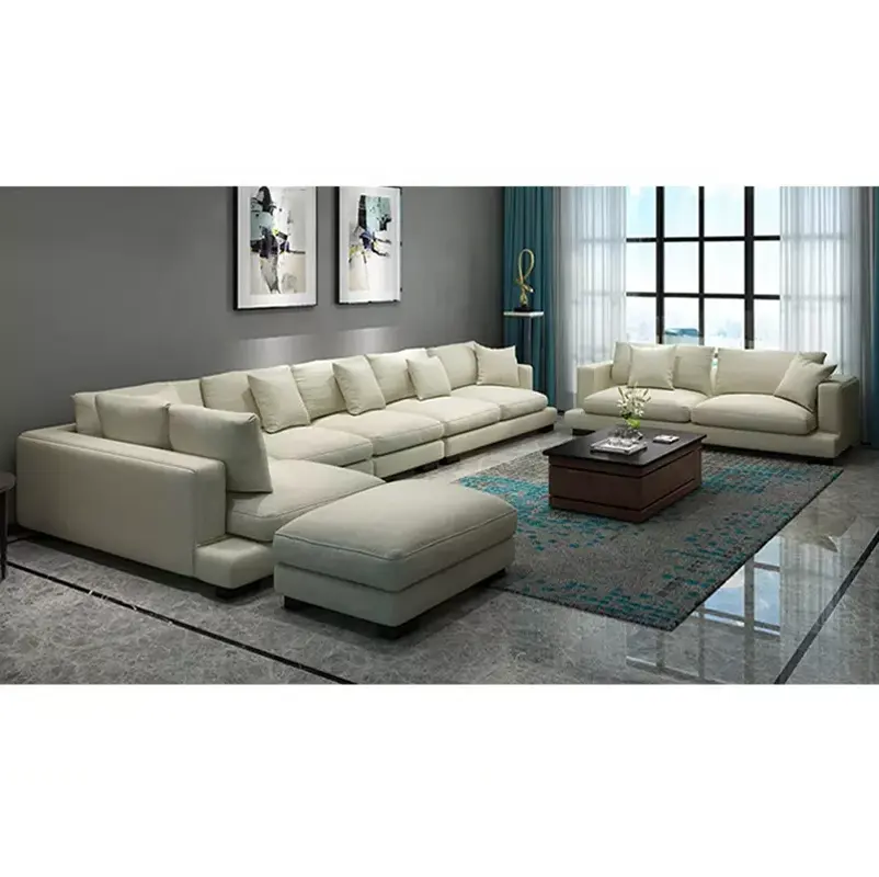 NOVA Living Room Couch Sofa 21BSSC006 White Fabric Sofa Cover Sofa Set Furniture Sectional Couch