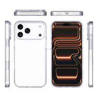 Coque de téléphone portable 2-en-1 transparente en TPU+PC pour iPhone 17 Pro Max – Protection antichoc transparente avec dos translucide coloré
