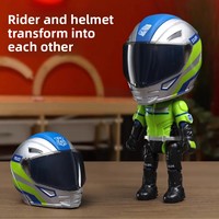 Figurine de motard de simulation en alliage transformable avec casque, modèle de poupée, ornement de bureau, modèle de moto à l'échelle 1:5