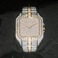 Montres pour hommes en moissanite testée au 100% par un testeur de diamants, montres mécaniques automatiques de luxe serties de pierres, avec boîte et certificat GRA