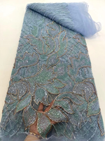 Tissu en dentelle pleine perles couleur violet foncé NI.AI avec broderie de sequins et perles, couleur de fond luxueuse pour mariages et fêtes LY6496