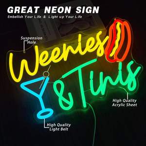 Weenies และ tinies ป้ายไฟ LED รูปหัวใจรูปสุนัขร้อนและมาร์ตินี่ของตกแต่งงานวันเกิด - Product Image 4