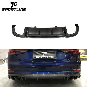 Lame de diffuseur de pare-chocs arrière en Fiber de carbone S5 pour Audi S5 B9 A5 <span class=keywords><strong>SLINE</strong></span> 2017-2019 - Product Image 1